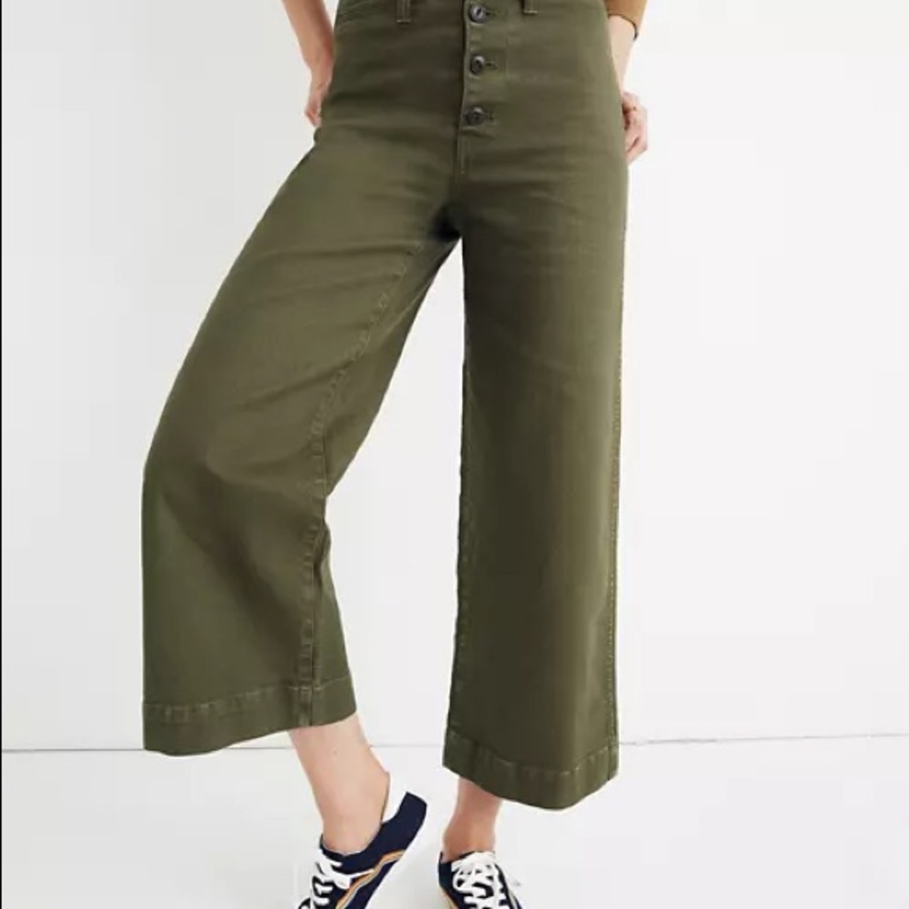 Madewell Emmett button-front wide leg pants